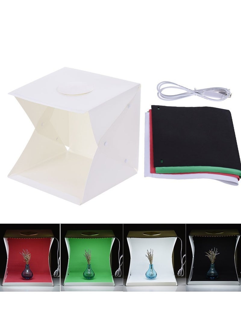 Generic 40CM folding studio, double lights adjustable light dimming professional photo soft light box, free 4-color background cloth  - Image 2