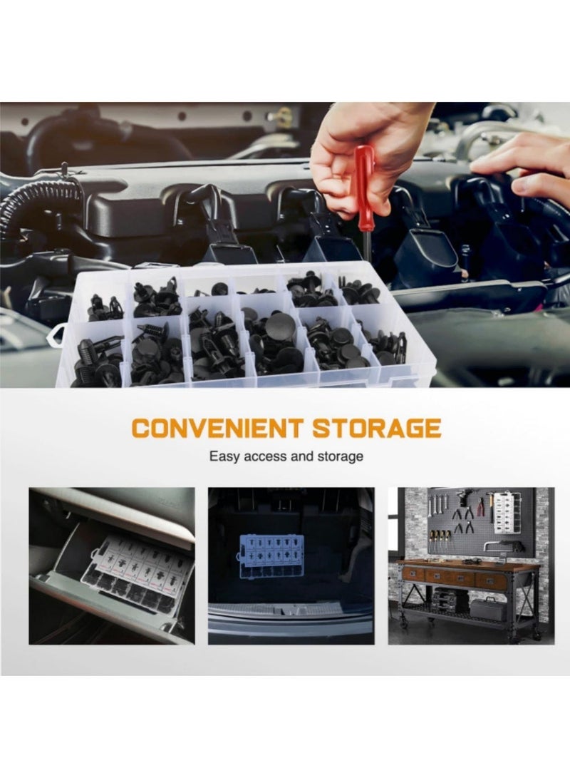 excitat 1295 Pcs Car Retainer Clips & Fasteners Kit, 37 Universal Sizes Nylon Bumper, Fender Rivets, Door Panel Clips, accesorios para carro, Sturdy And Durable Nylon Material, and Plastic Rivets with 10 Cable Ties and Removal Tool for Ford, GM, Honda, Toyota, Chrysler, Nissan, Mazda, Hyundai - Image 5