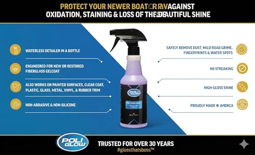 Poli Glow Poli Super Spray® Waterless Cleaner–No Rinse Car, Boat & RV Wash Streak-Free, High Gloss, Non-Abrasive Safe for Gelcoat, Fiberglass, Painted Surfaces, Glass, Plastic, Rubber & Vinyl–Quick & Easy - Image 2