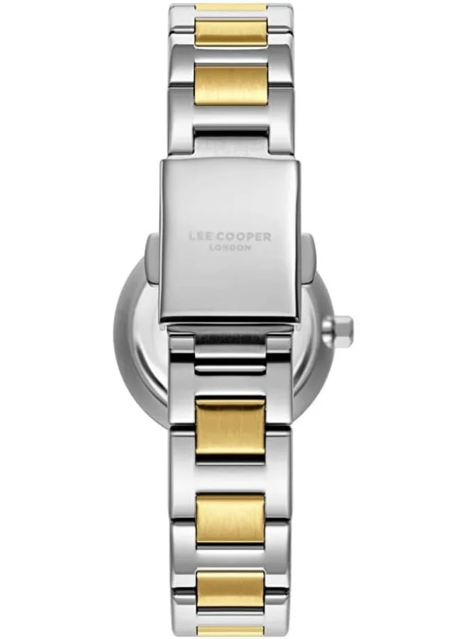 Lee Cooper Women's VJ21C1 Movement Watch, Analog Display and Metal Strap - LC08032.220, White