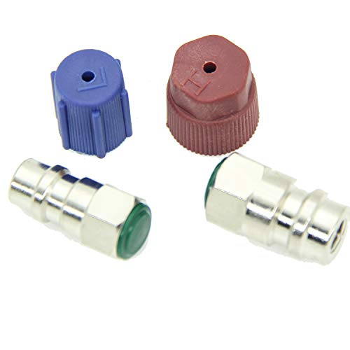 QDJUNE R12 to R134A AC Fitting Adapter Kit, R12 to R134a Conversion Kit, R12 R22 to R134A High/Low Fitting Port 1/4In to 7/16In Conversion Adapter, Fits for Ac Valve Core Kit - Image 4