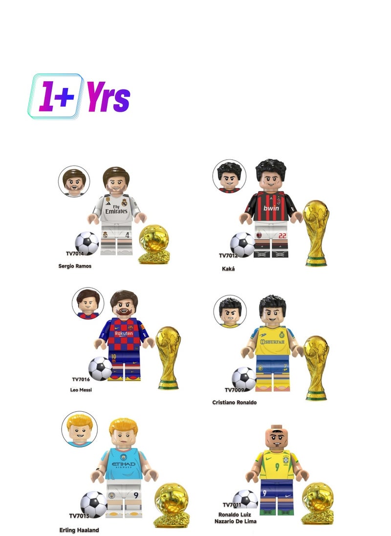 Generic - Football Character Games Cartoon Shaped Educational Toys for Kids, Buildable Blocks - Creative Building Game with Kids Blocks, Special Character Dolls, soccer Build Game - Image 1