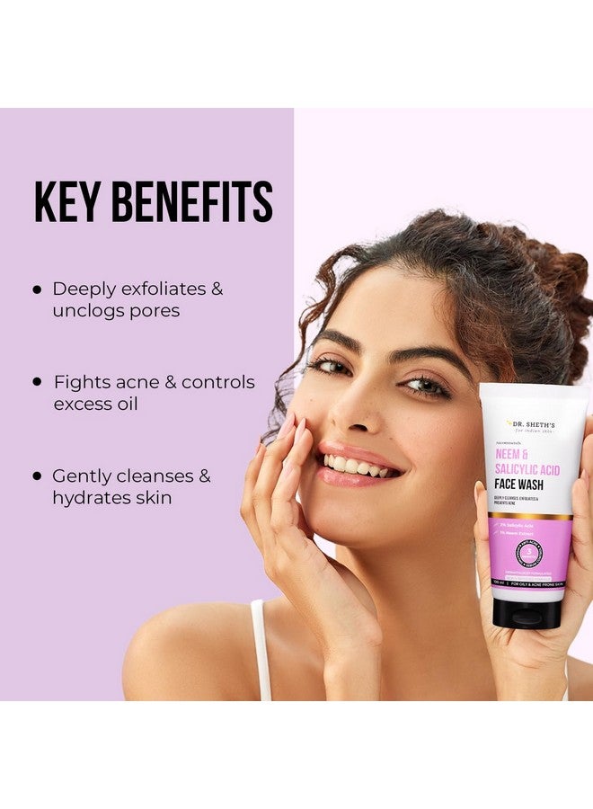 دي آر. شيث'س غسول الوجه بالنييم وحمض الساليسيليك من دكتور شيث | ينظف بعمق | يقشر البشرة | يمنع ظهور حب الشباب - Image 2