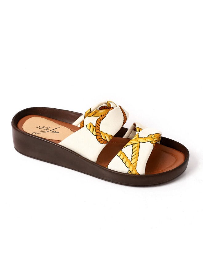 Mr.joe - Double Strapped Oval Toecap Platform Slippers Multi color - Image 1