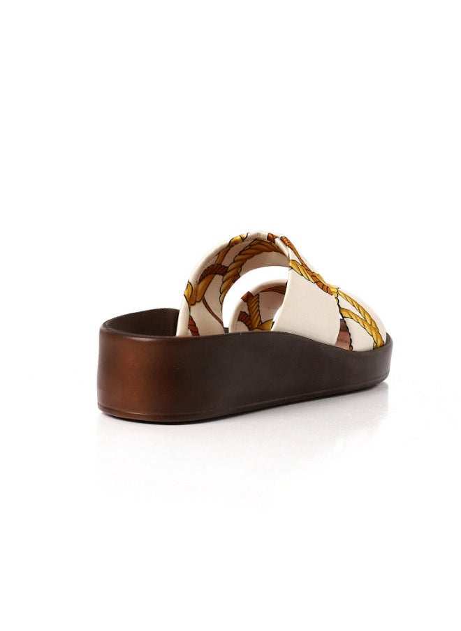 Mr.joe - Double Strapped Oval Toecap Platform Slippers Multi color - Image 1