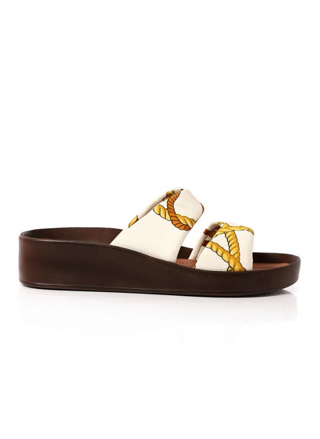 Mr.joe - Double Strapped Oval Toecap Platform Slippers Multi color - Image 1
