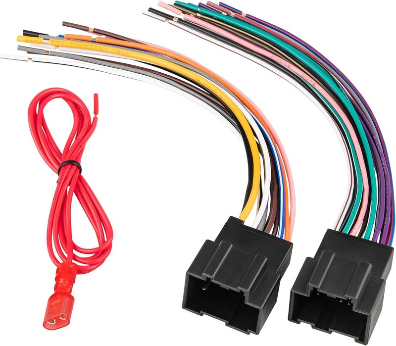 RED WOLF Car Aftermarket Radio Stereo Wiring Harness Adapter Connector Compatible with 2006-2013 Chevy GMC Express Savana Buick - Image 1