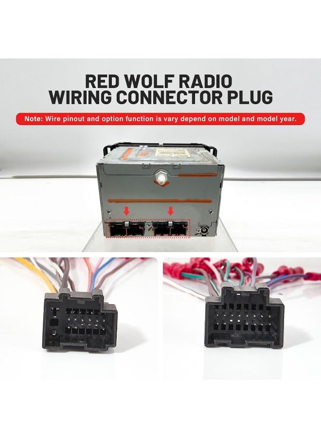 RED WOLF Car Aftermarket Radio Stereo Wiring Harness Adapter Connector Compatible with 2006-2013 Chevy GMC Express Savana Buick - Image 3
