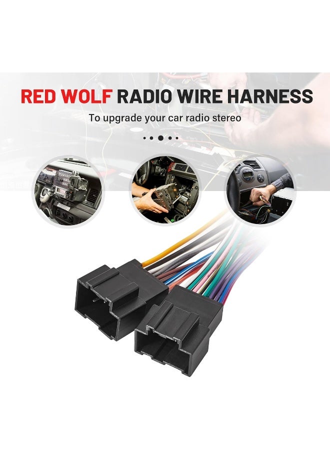 RED WOLF Car Aftermarket Radio Stereo Wiring Harness Adapter Connector Compatible with 2006-2013 Chevy GMC Express Savana Buick - Image 5