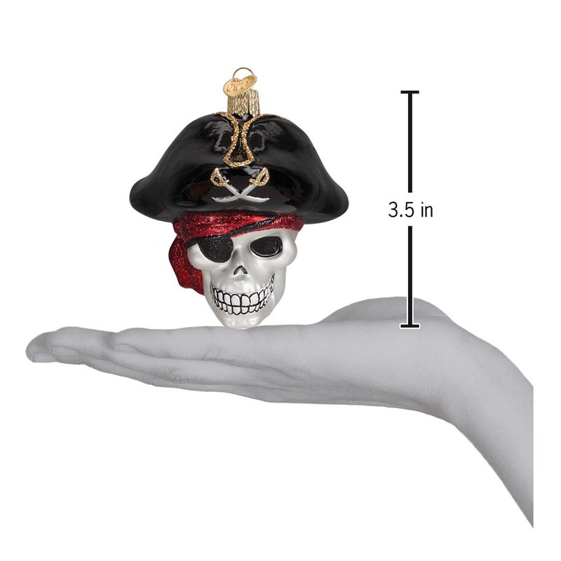 Old World Christmas Jolly Roger Glass Blown Ornament for Christmas Tree, Handcrafted Holiday Decoration, Halloween Collection - Image 3