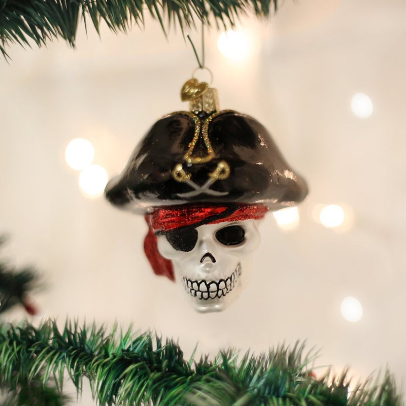 Old World Christmas Jolly Roger Glass Blown Ornament for Christmas Tree, Handcrafted Holiday Decoration, Halloween Collection - Image 2