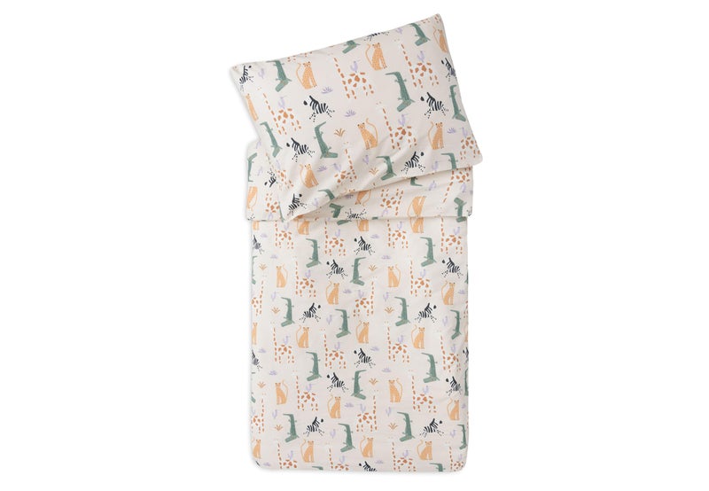 Jollein Jungle Jambo Children's Bed Linen, 100 x 140 cm, 100% Cotton, Oeko-Tex Certified, Baby Bedding with Pillowcase, Bedding Set - Image 1