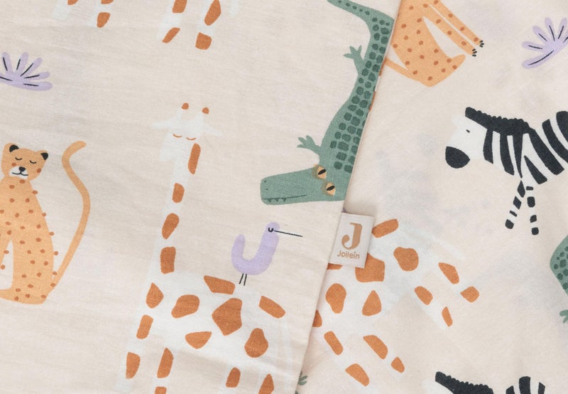 Jollein Jungle Jambo Children's Bed Linen, 100 x 140 cm, 100% Cotton, Oeko-Tex Certified, Baby Bedding with Pillowcase, Bedding Set - Image 2