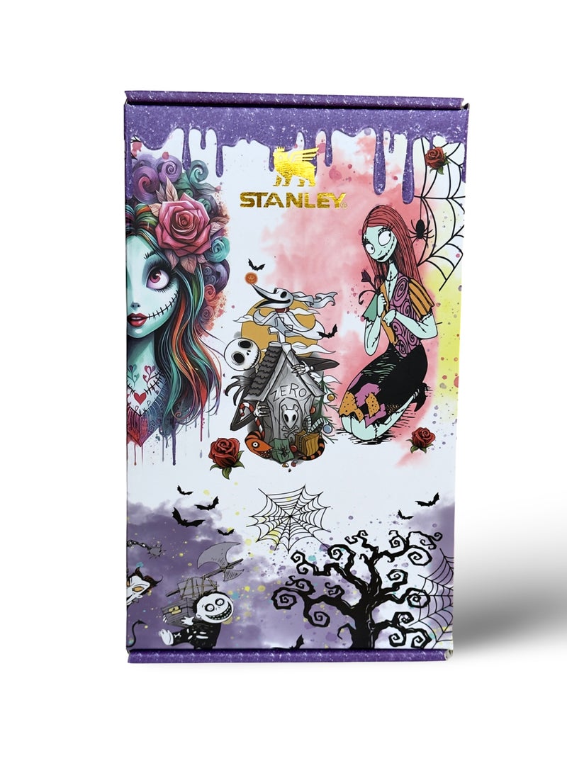 Stanley Love Shack Fancy H2.0 Flow State 40oz  Sally x Jack Skellington Tumbler Stainless Steel Vacuum Insulated Quencher  Stopper Presented in Elegant Gift Ready Packaging - Image 4