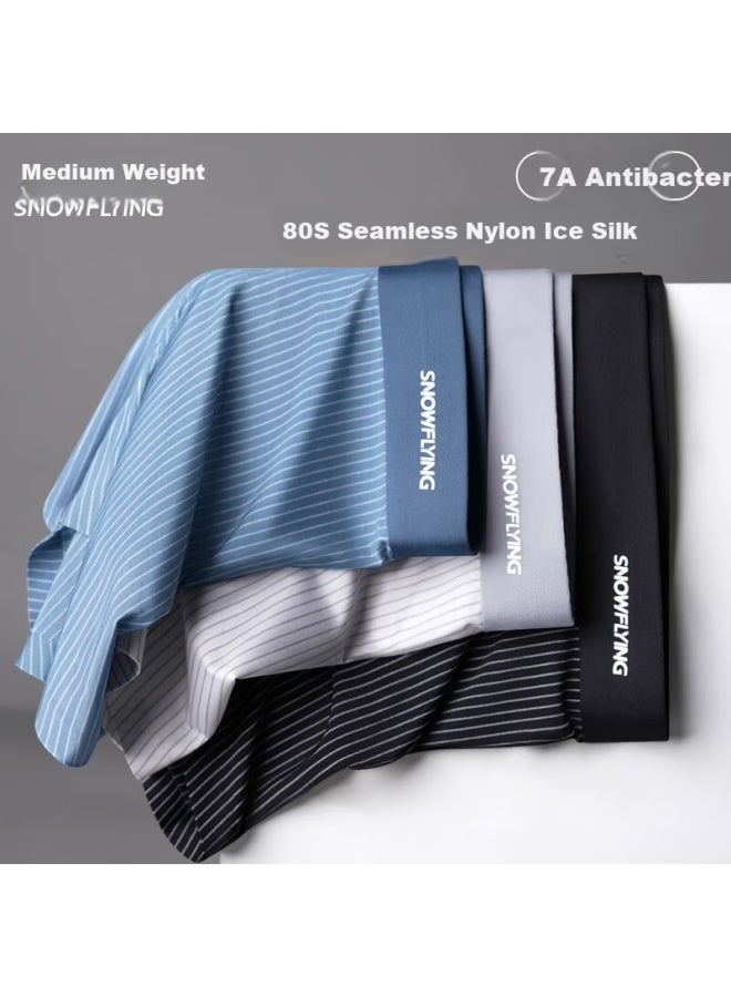 Snowflying Ice Silk Underwear For Men, Boxer Briefs, Seamless Four-corner Shorts, Men's Style - Image 2