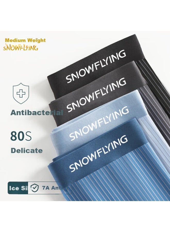 Snowflying Ice Silk Underwear For Men, Boxer Briefs, Seamless Four-corner Shorts, Men's Style - Image 3