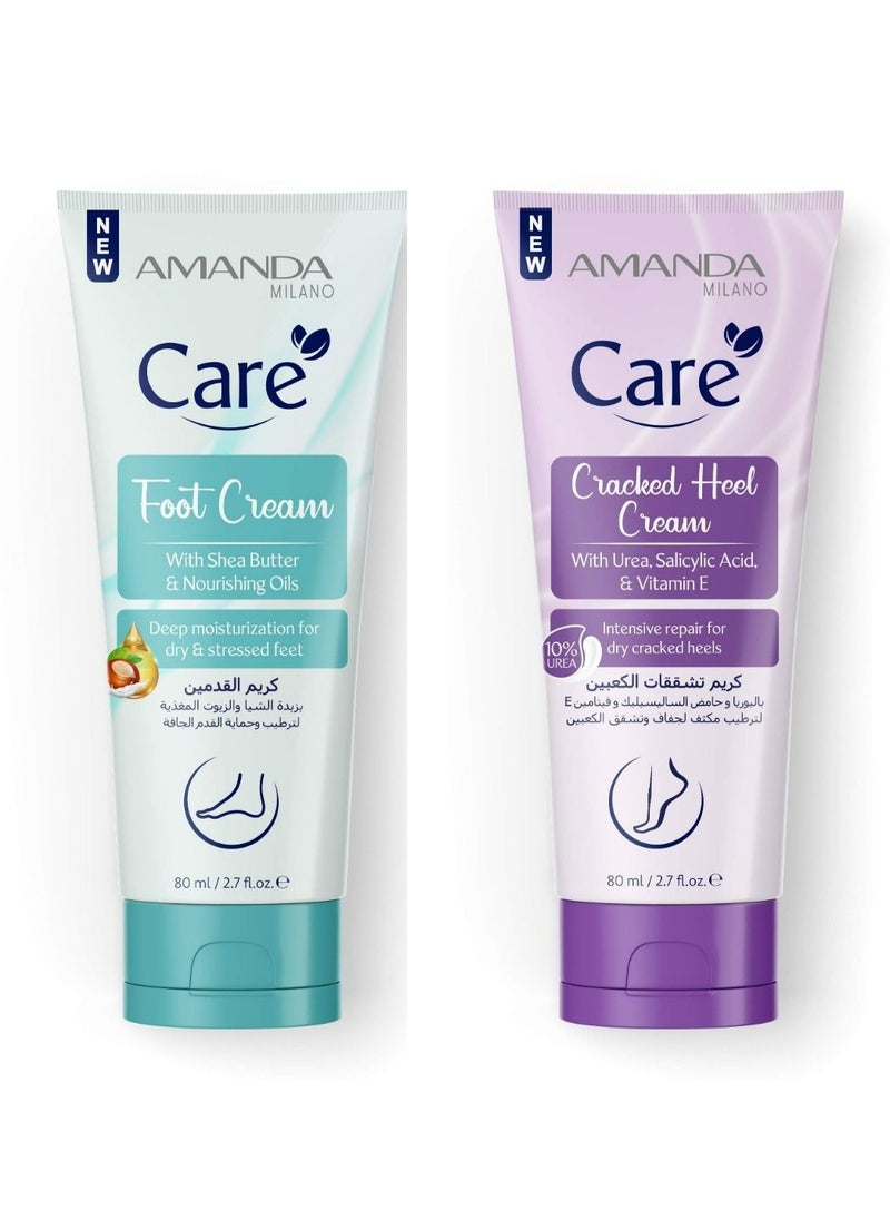 Amanda Milano - 2- pieces of foot and heel care cream with shea butter, nourishing oils and urea 2 X 80ml - Image 1
