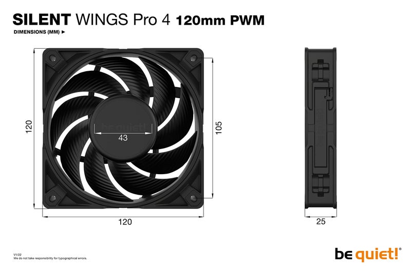 be quiet! Silent Wings Pro 4 120mm PWM 3000 RPM Premium Low Noise Cooling Fan | 4-Pin | BL098 - Image 3