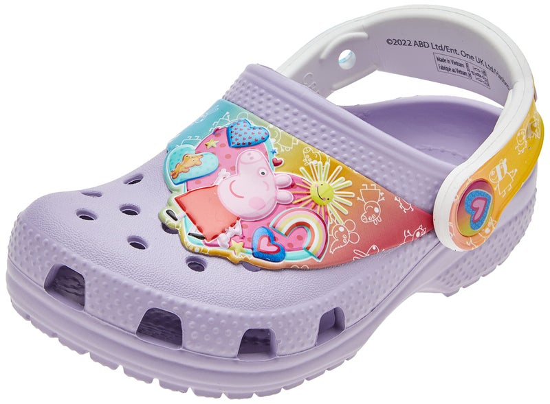 Crocs Unisex-Child Classic Peppa Pig Clogs | Toddler Shoes, Lavender, 4 Toddler - Image 1
