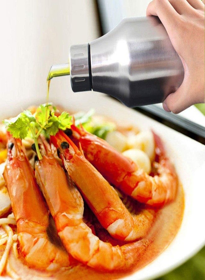 myzon Olive Oil Dispenser Bottle Oil Pourer Dispensing Bottles Soy Sauce Dispenser Stainless Steel Olive Oil Dispenser Leakproof Kitchen Oil Can & Vinegar - Image 4