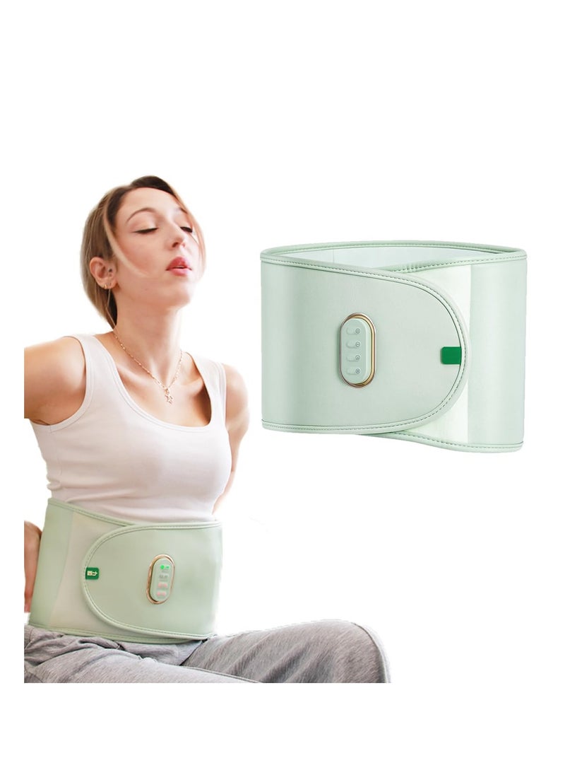 SYOSI Lower Back Massager and Heating Pad for Pain Relief, Heat Belt with Vibrating Massage, Rechargeable Cordless Pads for Abdominal, Leg Cramps, Arthritis, Ideal for Women and Moms (Green)  - Image 1