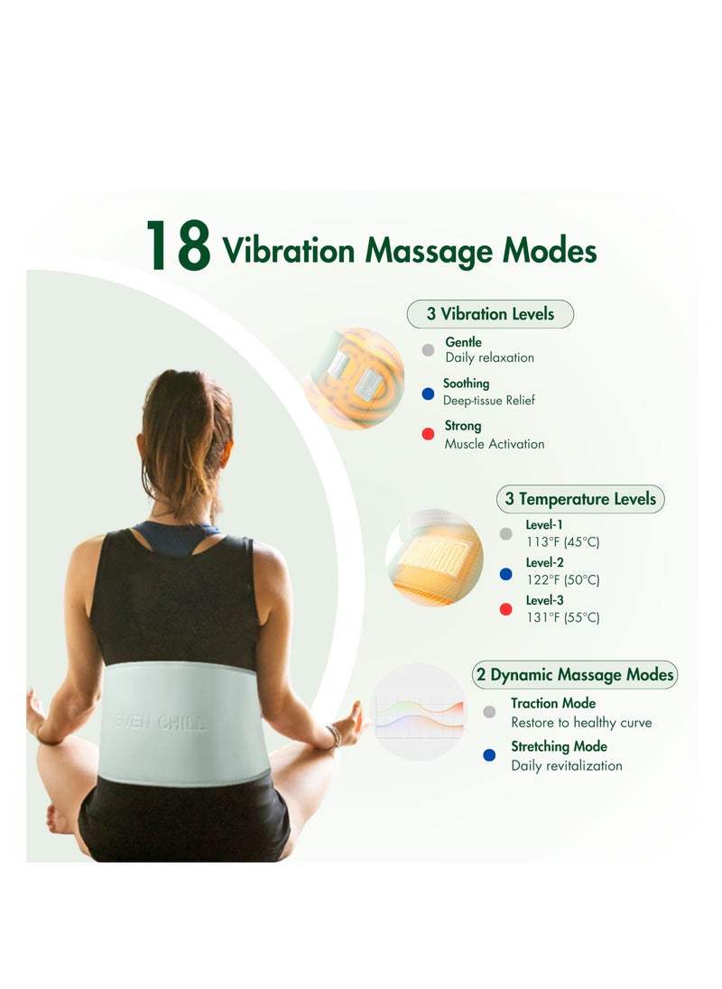SYOSI Lower Back Massager and Heating Pad for Pain Relief, Heat Belt with Vibrating Massage, Rechargeable Cordless Pads for Abdominal, Leg Cramps, Arthritis, Ideal for Women and Moms (Green)  - Image 3