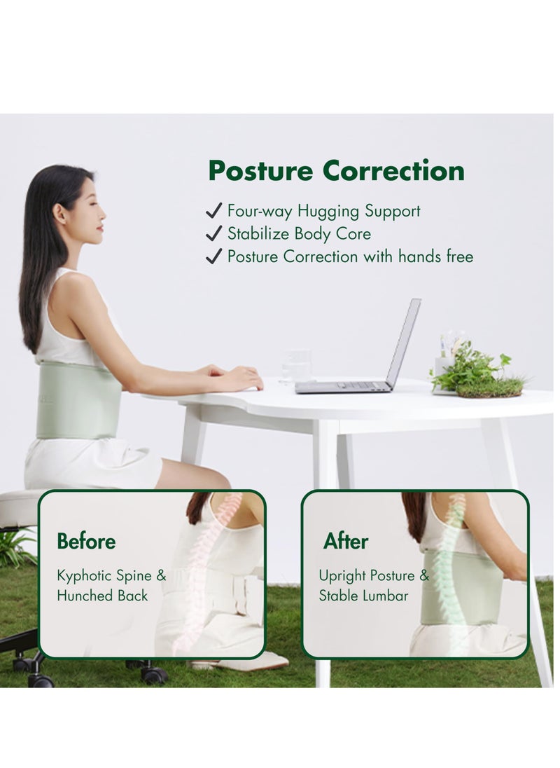 SYOSI Lower Back Massager and Heating Pad for Pain Relief, Heat Belt with Vibrating Massage, Rechargeable Cordless Pads for Abdominal, Leg Cramps, Arthritis, Ideal for Women and Moms (Green)  - Image 5