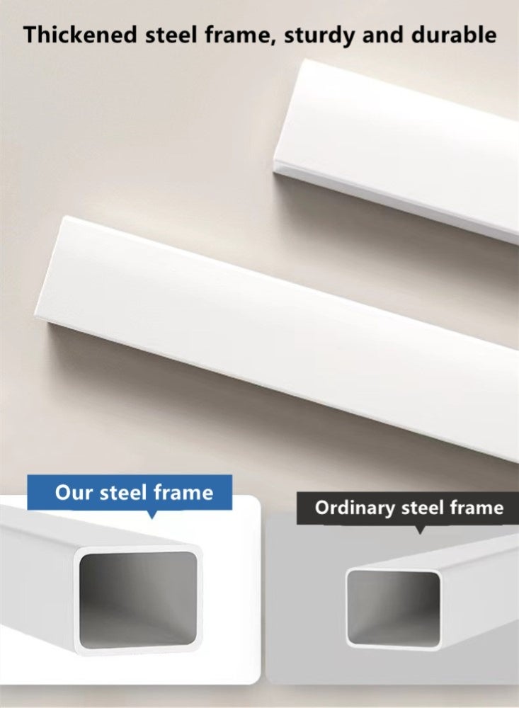 Kutis 5-Tier Simple Bookshelf Bookcase Living Room Storage Rack Steel/MDF White 60x30x120 cm - Image 5