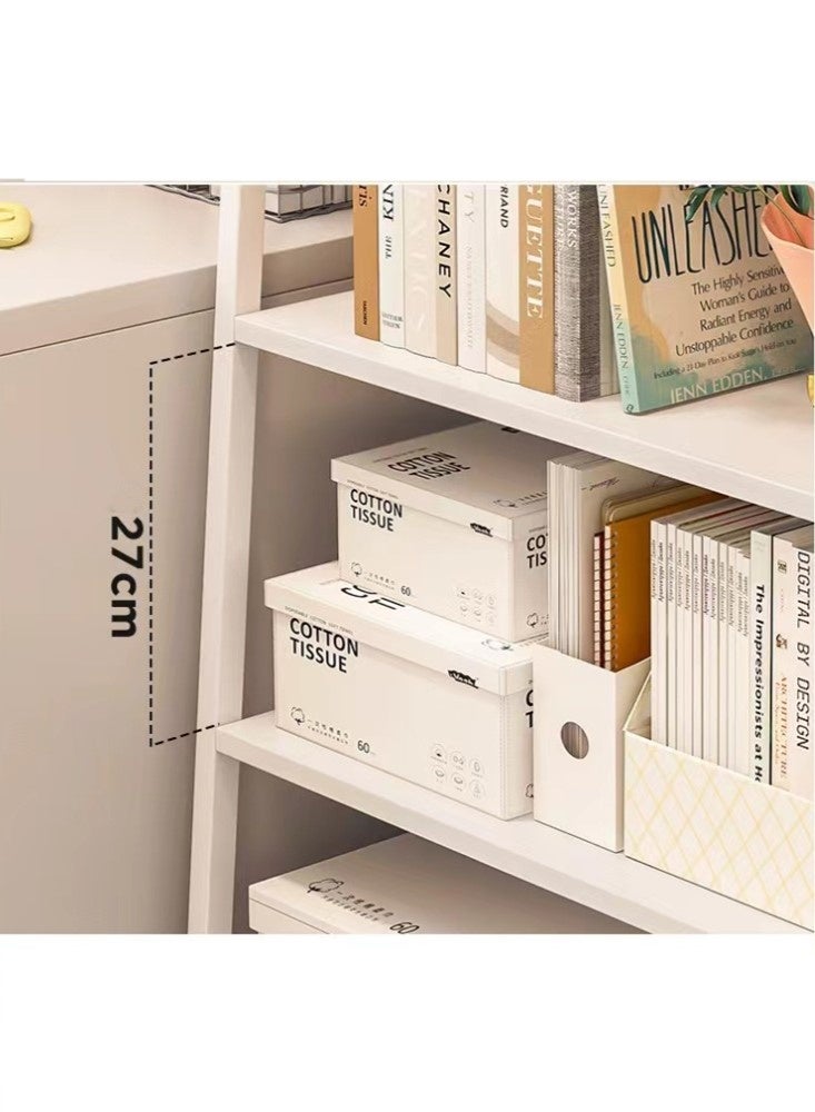 Kutis 5-Tier Simple Bookshelf Bookcase Living Room Storage Rack Steel/MDF White 60x30x120 cm - Image 3