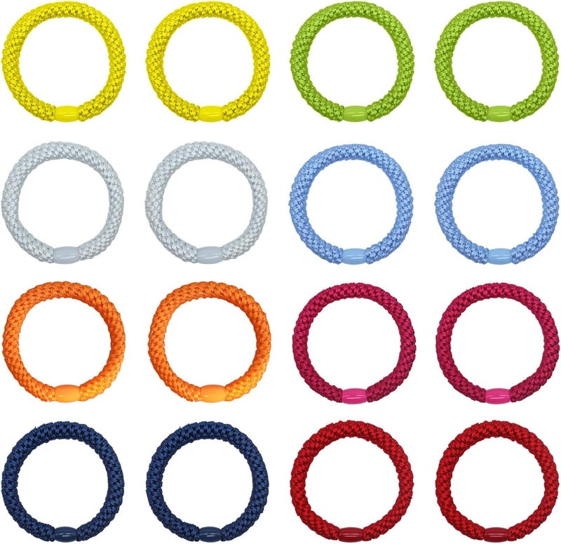 16 Pieces Of Colorful Ponytail Hair Ties Elastic Hair Ties Braided Hair Ties Hair Fixing Supplies Hair Accessories