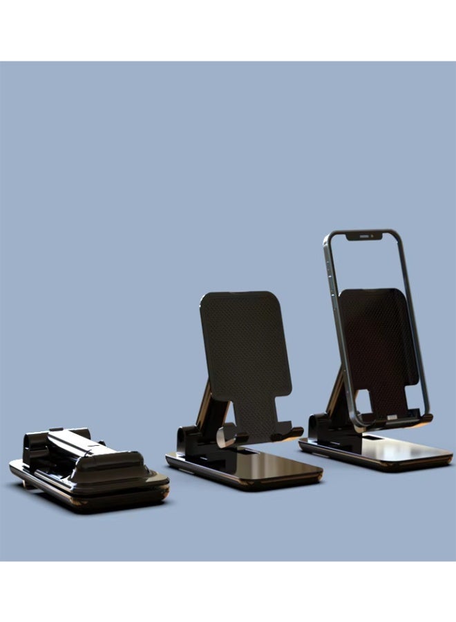 Earldom ET-EH314 Phone Holder 180 Degree Stand Handphone Folding Desktop Liftable Foldable - Black - Image 3