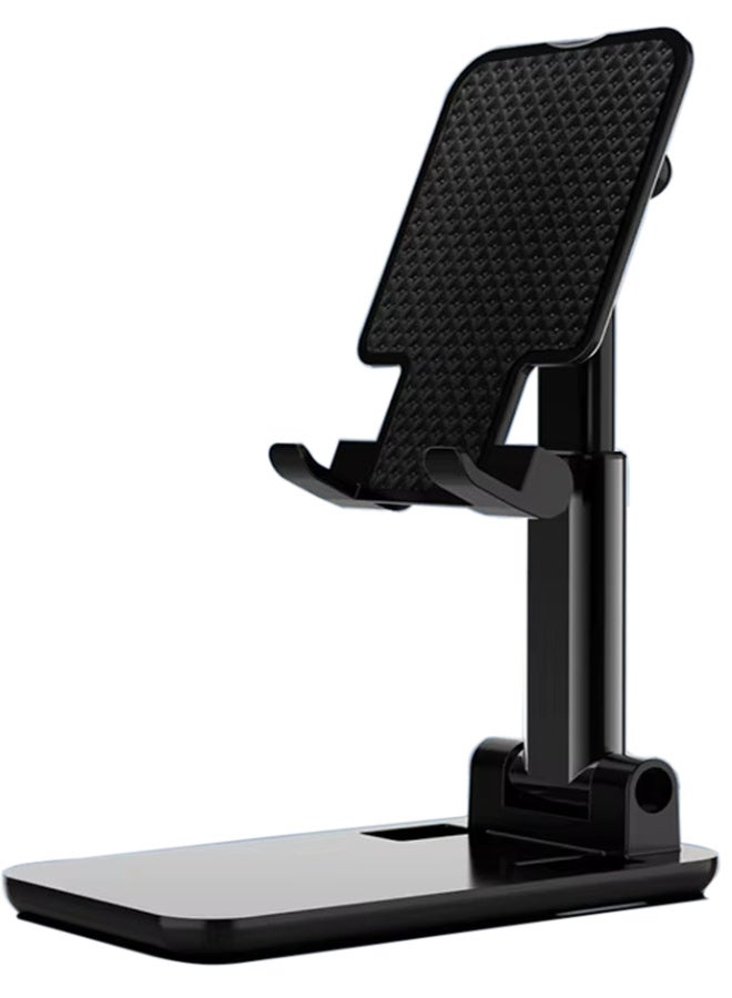 Earldom ET-EH314 Phone Holder 180 Degree Stand Handphone Folding Desktop Liftable Foldable - Black - Image 1