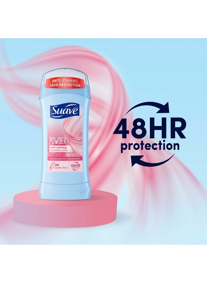Suave - Suave Deodorant for Women, Powder Scent, 4-Pack - Antiperspirant Deodorant with 24H Sweat & Odor Protection, 2.7 Oz Ea - Image 1