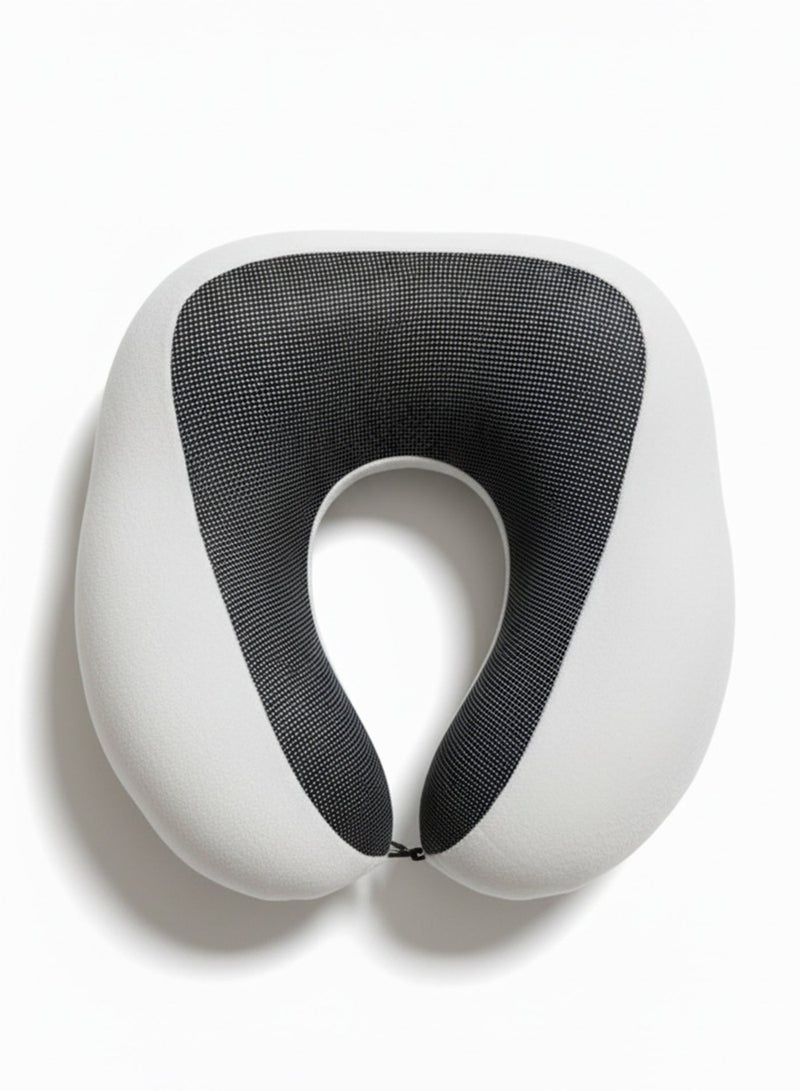 ZAAPPY Premium memory foam neck travel pillow, ergonomic design with slow rebound support, magnetite fabric cover, adjustable strap, invisible zipper - Image 1