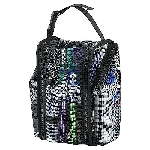 Cosmos Mesh Shower Caddy Toiletry Organizer Hanging Shower Tote Bag Quick Dry Shower Organizer Portable Bath Bag with Durable Zippers Side Pockets for Travel Gym Swimming Beach and Camp - Image 1