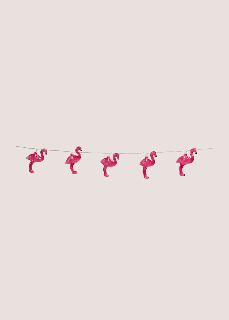 Matalan Flamingo String Lights Pink