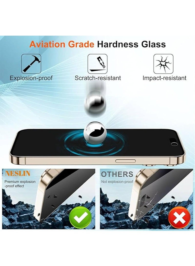 آرمور لاصقة حماية للشاشة للحفاظ على الخصوصية مضادة للتجسس من الزجاج المقوى لهاتف أبل آيفون 15 أسود - Image 4