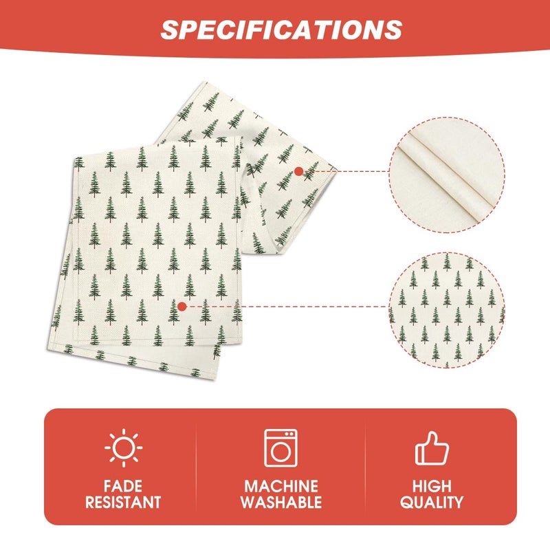 Artoid Mode Beige Xmas Tree Christmas Table Runner  Seasonal Winter Kitchen Dining Table Decoration for Home Party Decor 13x48 Inch - Image 5