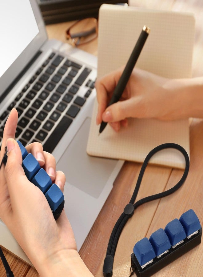 مجموعة فيريف المكونة من قطعتين من ألعاب التململ على شكل لوحة مفاتيح، لوحة مفاتيح بأربعة أزرار، سلسلة مفاتيح، أزرار لتخفيف التوتر لدى البالغين المصابين باضطراب فرط الحركة ونقص الانتباه، هدايا لتخفيف التوتر وتمضية الوقت (أزرق) - Image 4
