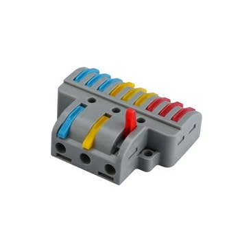 ZIVIK 3 in 9 Out Quick Wire Connector, 1Pcs Push-in Releasable Cable Conductor, Secure & Removable Electrical Connector, Fast Terminal Block Distribution Wire Jointer Cable Conductor Clamp - Image 1