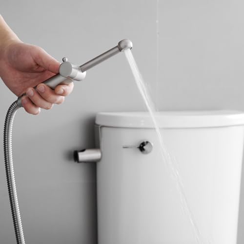 Bathfinesse Bidet Sprayer for Toilet, Solid Brass Handheld Bidet Attachment, Adjustable Water Pressure, Brushed Nickel - Image 1
