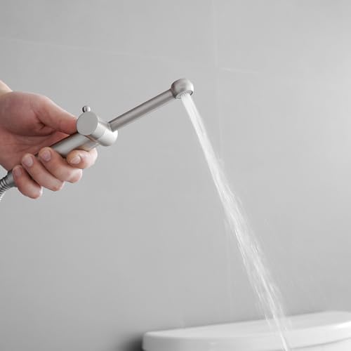 Bathfinesse Bidet Sprayer for Toilet, Solid Brass Handheld Bidet Attachment, Adjustable Water Pressure, Brushed Nickel - Image 5