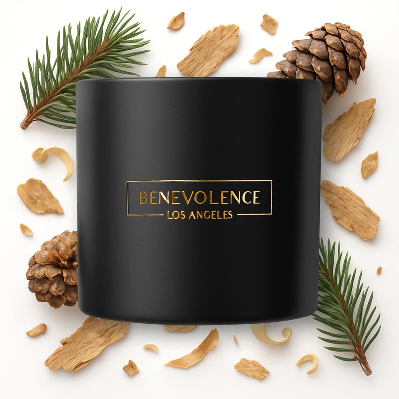 Benevolence LA Pine Wood Scented Candles 145 oz Christmas Candles for Women 45 Hour Burn Pine Scented Candles for Home Holiday Candles Pine Scent Aromatherapy Candles