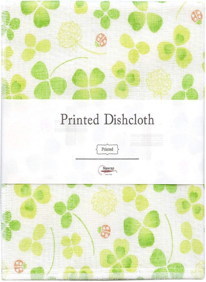 Nawrap Printed Dishcloths Set of 3, Japanese White-Eye + Clover + Flower - Image 3