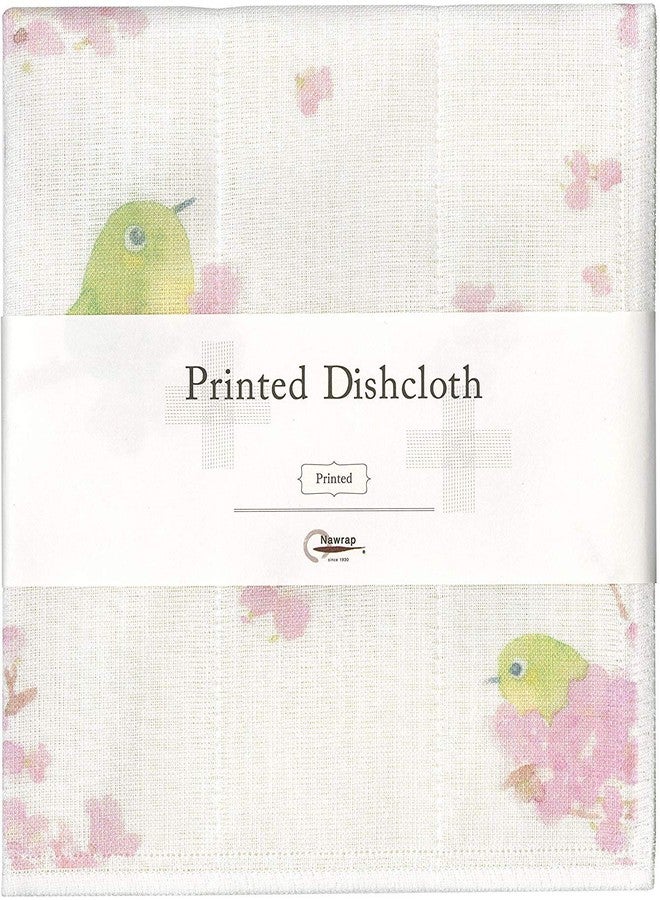Nawrap Printed Dishcloths Set of 3, Japanese White-Eye + Clover + Flower - Image 2