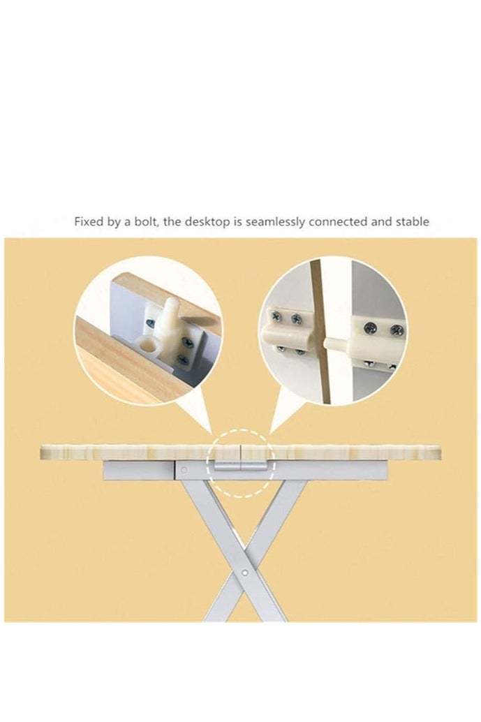 Generic Foldable Table, Portable Camping Table Wooden Square Desk Simple Design, Multifunctional Folding Table Lunch Table, Space Saving Stable and Durable, for Camping Dining Garden Picnic Coffee (Beige 60*60cm)  - Image 3