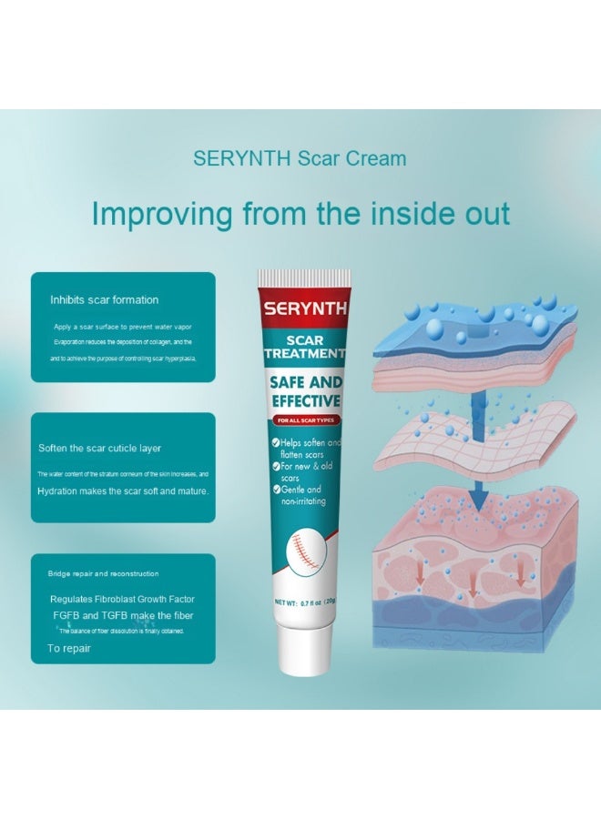 SERYNTH Scar Treatment Cream Scar Gel Helps Soften And Flatten Scars For New And Old Scars Gentle And Non-irritating 20g - Image 4