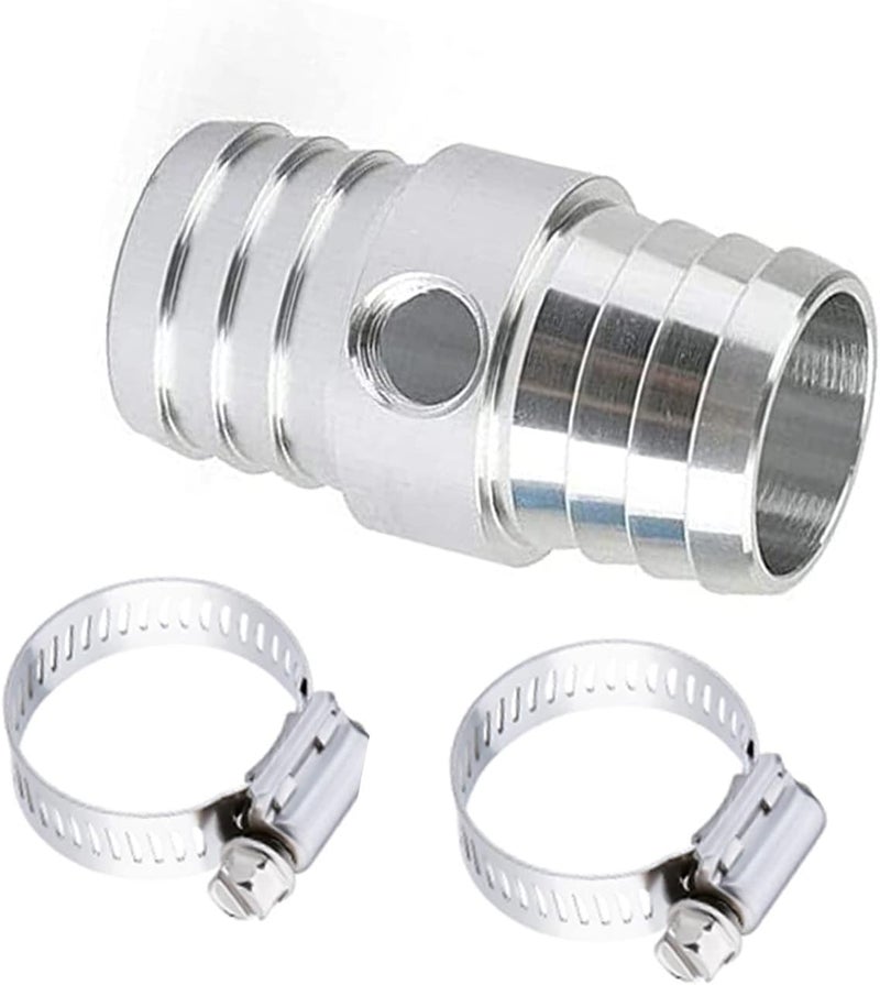 Yemtuls 1-1/4" O.D Radiator Hose Barb Coupler with 1/8" NPT Side Port and Clamps - Image 1