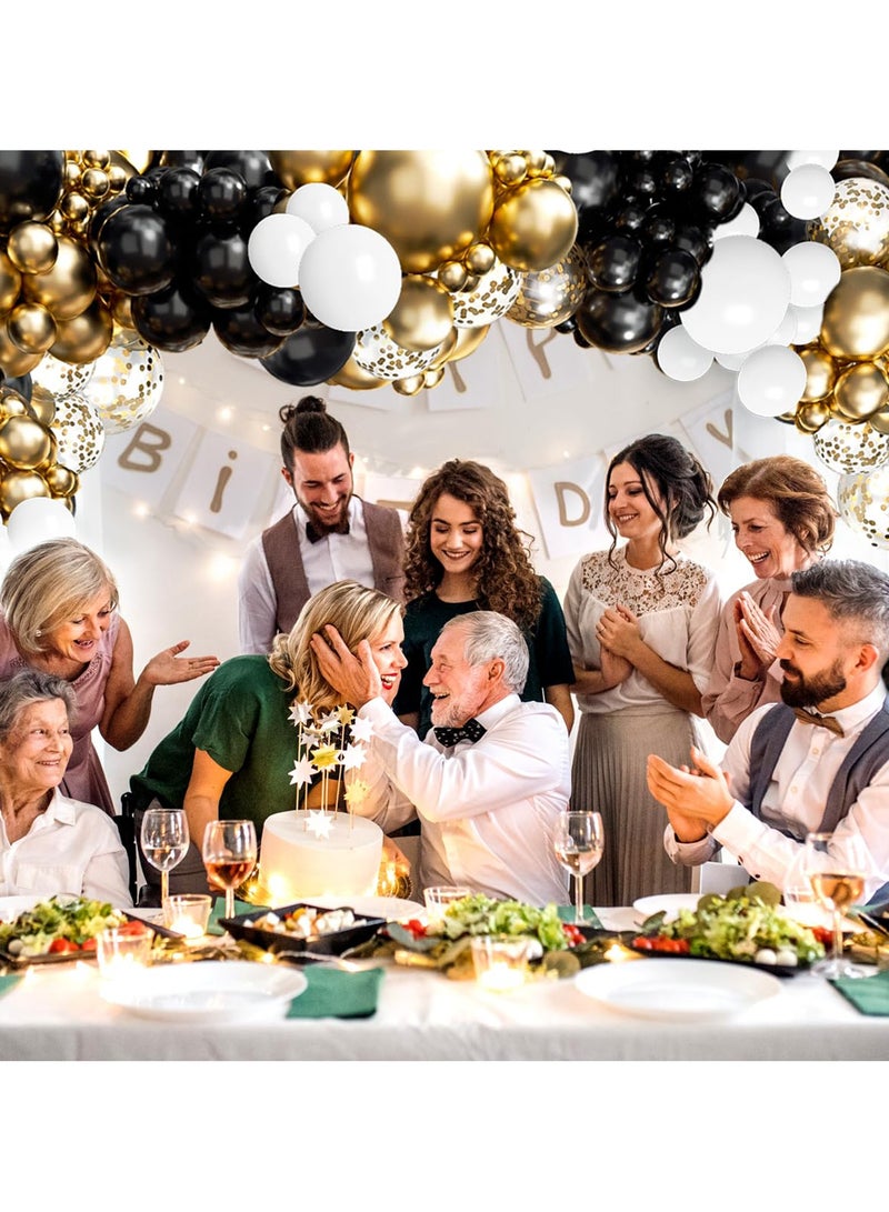 Black Gold Balloon Arch Kit,132 Black and Gold Balloon Arch Garland Kit with Black Gold White Balloons Garland for Men Boy Birthday Party Decoration,Graduation,Wedding,New Year,Anniversary,Retirement - Image 4