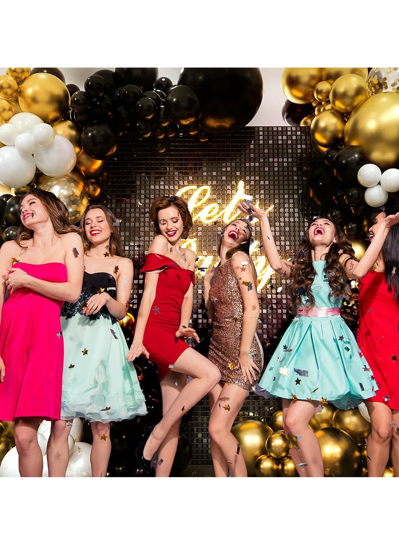 Black Gold Balloon Arch Kit,132 Black and Gold Balloon Arch Garland Kit with Black Gold White Balloons Garland for Men Boy Birthday Party Decoration,Graduation,Wedding,New Year,Anniversary,Retirement - Image 5